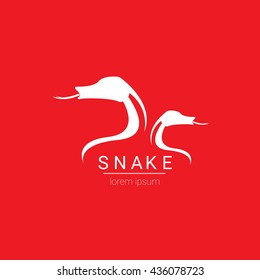 vector snake logo template. danger snake icon. viper black silhouette