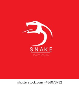 vector snake logo template. danger snake icon. viper black silhouette
