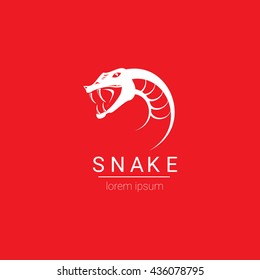 vector snake logo template. danger snake icon. viper black silhouette