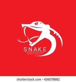 vector snake logo template. danger snake icon. viper black silhouette