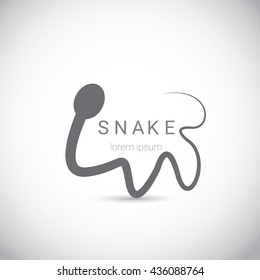 vector snake logo template. danger snake icon. viper black silhouette