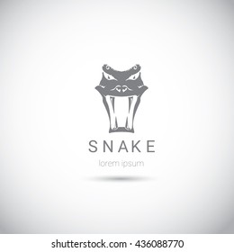 vector snake logo template. danger snake icon. viper black silhouette