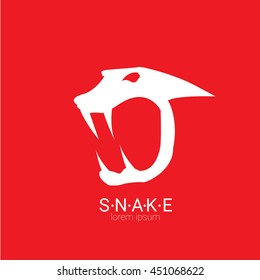 vector snake logo template. danger snake icon. viper black silhouette