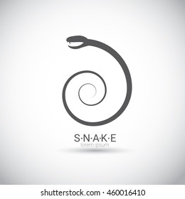 vector snake logo template. danger snake icon. viper black silhouette