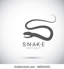 vector snake logo template. danger snake icon. viper black silhouette