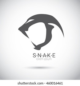 vector snake logo template. danger snake icon. viper black silhouette