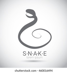 vector snake logo template. danger snake icon. viper black silhouette