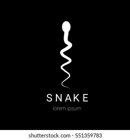 vector snake logo template. danger snake icon. viper white silhouette isolated on white