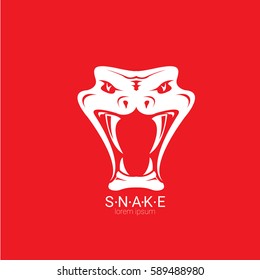 vector snake logo template. danger snake icon. viper black silhouette