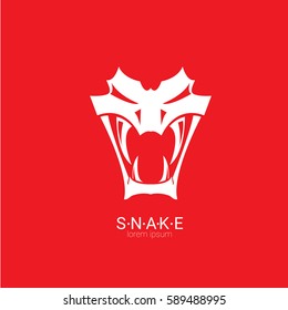 vector snake logo template. danger snake icon. viper black silhouette