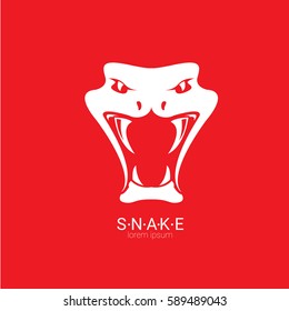 vector snake logo template. danger snake icon. viper black silhouette
