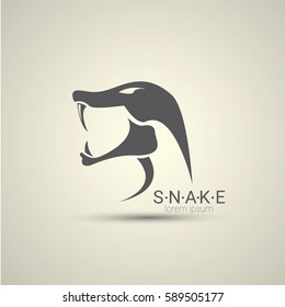 vector snake logo template. danger snake icon. viper black silhouette