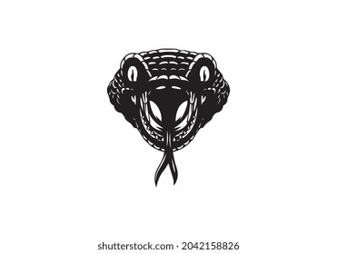Vector snake logo template. Viper head symbol or icon