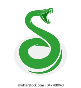 Vector snake logo template.  Viper symbol or icon