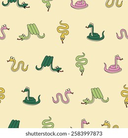 Vector of Snake Seamless Pattern Background for Print Fabric Surface Fashion Wrapping