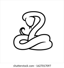 Vector Snake silhouette illustration template design