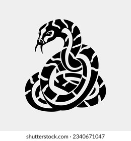 Vector snake silhouette isolated on a white background.