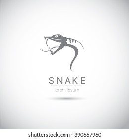 vector snake simple black logo design element. danger snake icon. viper symbol