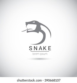 vector snake simple black logo design element. danger snake icon. viper symbol