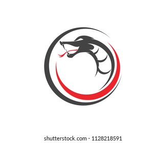 vector snake simple logo design element. danger snake icon. viper symbol