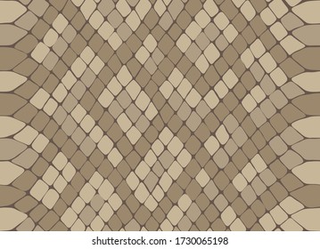 Vector snake skin, reptile camouflage pattern for fabric design. Animal print, seamless python texture. Abstract leather background

