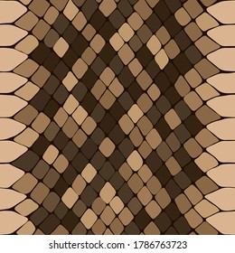 Vector snake skin, reptile camouflage pattern for fabric design. Animal print, seamless python texture. Abstract leather background
