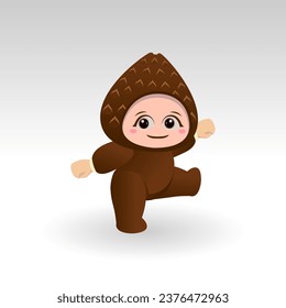 Vector Snakefruit fruit kawaii cartoon character vector funny Snakefruit fruit kawaii illustration