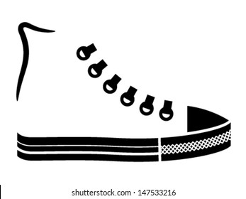 vector sneaker canvas shoe black icon