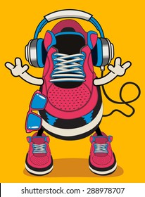 vector sneaker character design