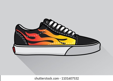 vector sneakers fire, vector EPS 10