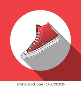 vector sneakers Flat minimalist style with long shadow