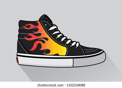 vector sneakers mid fire, vector EPS 10