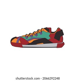 Vector sneakers shoes for training, running shoe vector illustration. Sport shoes color full.