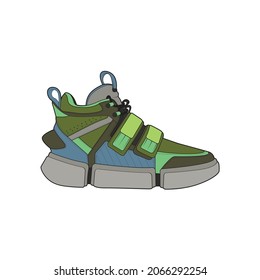 Vector sneakers shoes for training, running shoe vector illustration. Sport shoes color full.