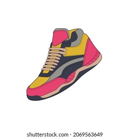 Vector sneakers shoes for training, running shoe vector illustration. Sport shoes color full.
