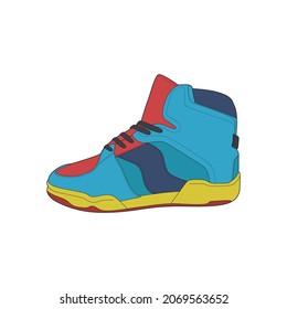 Zapatos de zapatillas vectoriales para entrenamiento, ilustración del vector del zapato. Zapatos deportivos coloridos.
