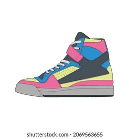 Vector sneakers shoes for training, running shoe vector illustration. Sport shoes color full.
