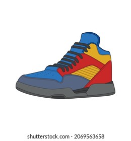 Vektor-Turnschuhe für das Training, Laufschuh, Vektorgrafik. Sportschuhfarbe voll.
