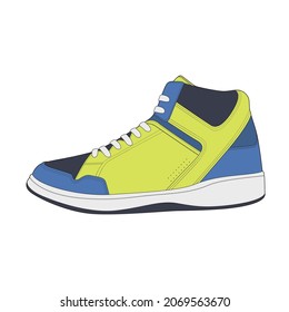 Vector sneakers shoes for training, running shoe vector illustration. Sport shoes color full.
