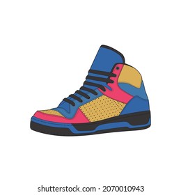 Vector sneakers shoes for training, running shoe vector illustration. Sport shoes color full.
