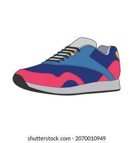 Vector sneakers shoes for training, running shoe vector illustration. Sport shoes color full.
