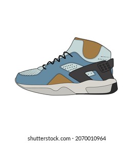 Vector sneakers shoes for training, running shoe vector illustration. Sport shoes color full.
