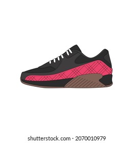Vector sneakers shoes for training, running shoe vector illustration. Sport shoes color full.
