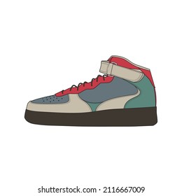 Vector sneakers shoes for training, running shoe vector illustration. Sport shoes color full.
