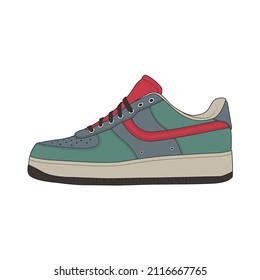 Vector sneakers shoes for training, running shoe vector illustration. Sport shoes color full.
