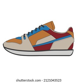 Vector sneakers shoes for training, running shoe vector illustration. Sport shoes color full.
