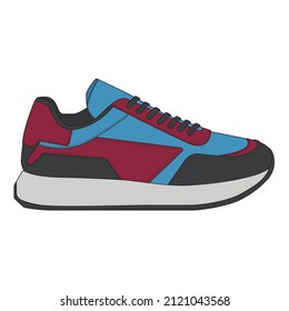 Vector sneakers shoes for training, running shoe vector illustration. Sport shoes color full.
