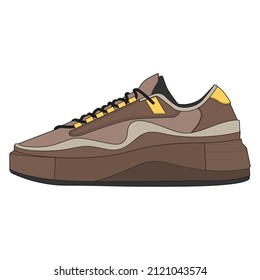 Vector sneakers shoes for training, running shoe vector illustration. Sport shoes color full.
