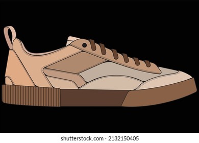 Vector sneakers shoes for training, running shoe vector illustration. Sport shoes color full.
