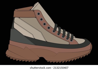 Vector sneakers shoes for training, running shoe vector illustration. Sport shoes color full.
